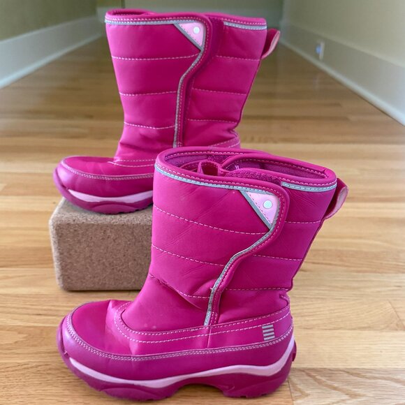 Land's End Pink Winter Snow Boots Girl's Size 13M - Picture 1 of 11